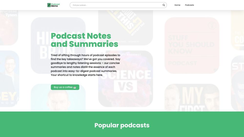 PodcastMemo: Top Podcast Summaries for Efficient Learning