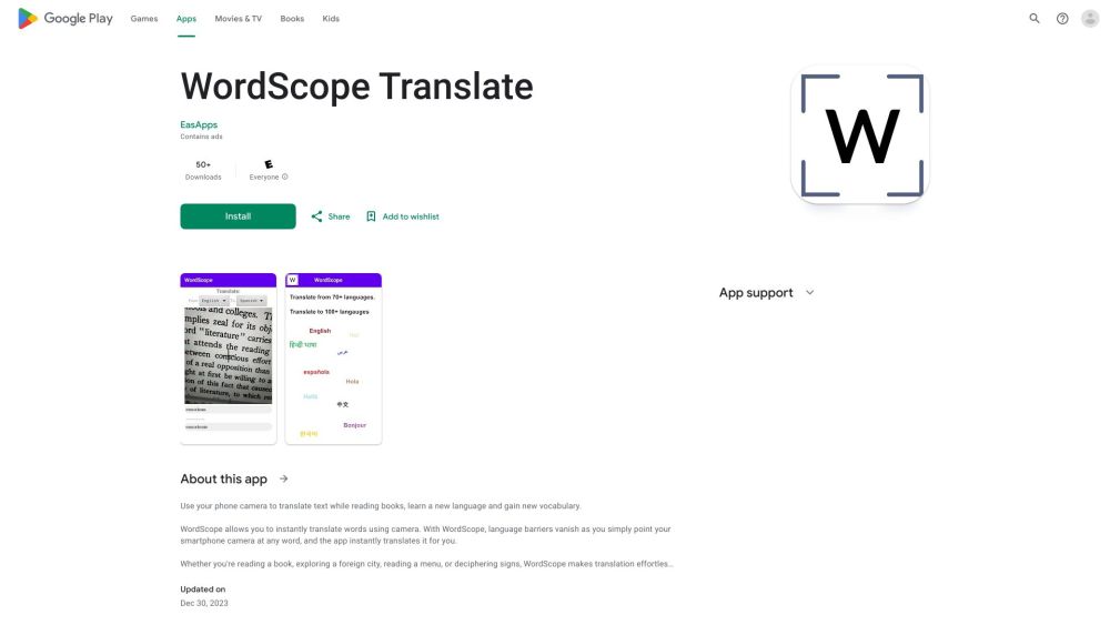 WordScope Translate: Phone Camera Instant Text Translation