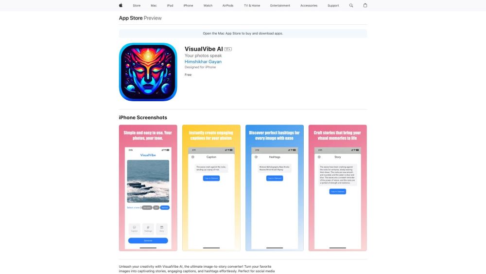 VisualVibe AI: Captions, Hashtags & Stories Generator from Photos