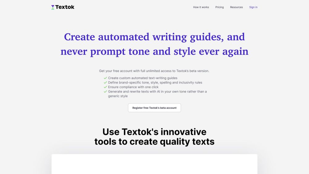 Textok: Free Automation Tool for Consistent Writing Guides