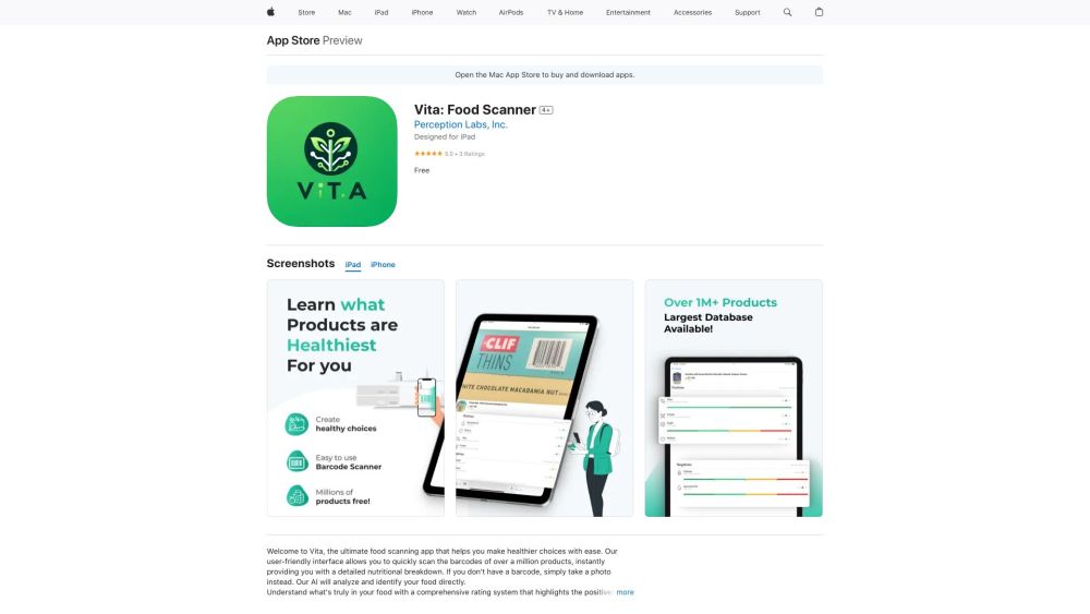 Vita: Food Scanner - Your Guide to Healthier Choices & Nutritional Info