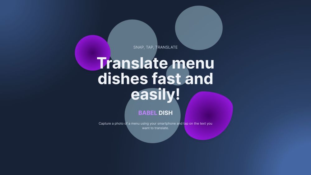 Babel Dish: Snap Photo, Translate Menus in Any Language