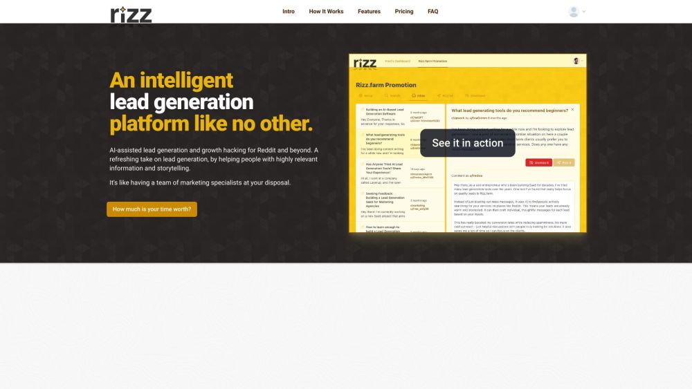 Rizz.farm : AI-Assisted Lead Generation Tool for Reddit