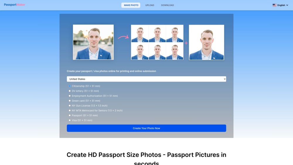 Passport Maker AI : Easy AI-Powered Passport & ID Photos