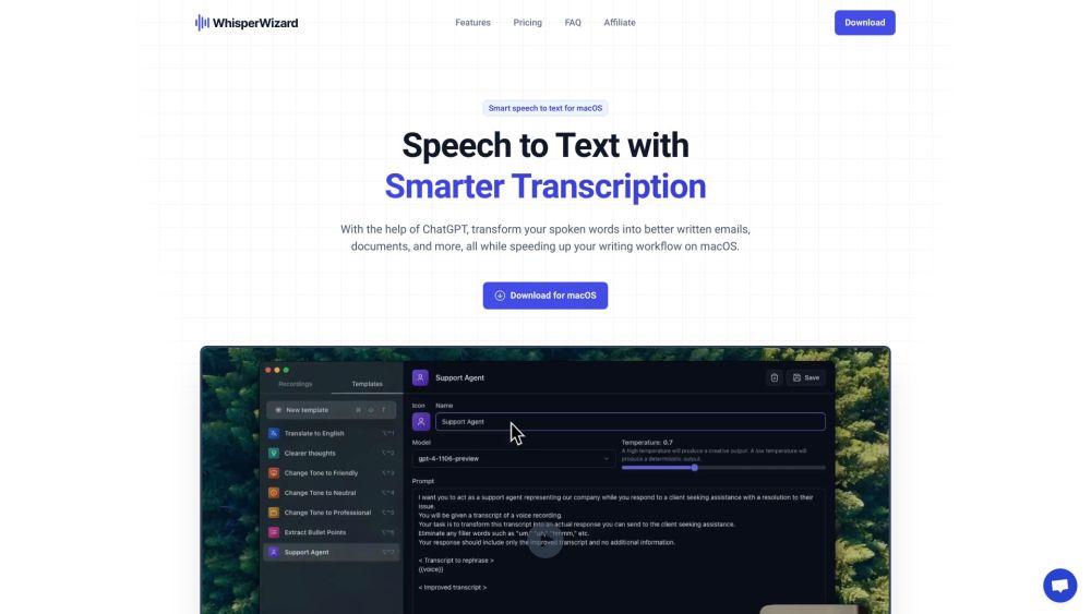 WhisperWizard: Superior Speech to Text and Smart Transcription