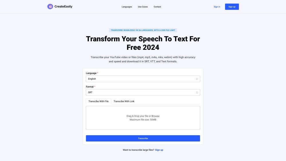 CreateEasily: Free Speech-to-Text with YouTube, Encryption, Translation