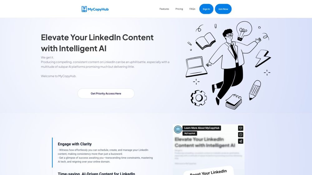 MyCopyHub: AI LinkedIn Tool for Content Creation & Optimization