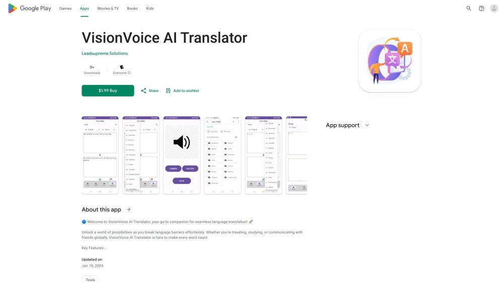 VisionVoice AI Translator: 50-Lang Text, Speech, Image Support