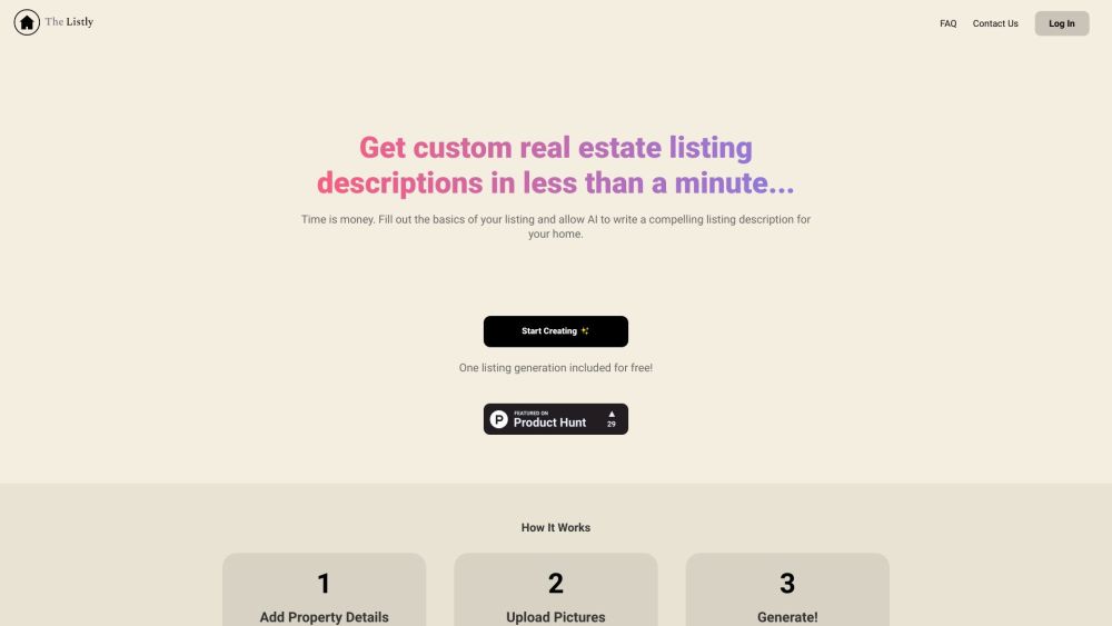 Listly: AI Real Estate Listing Descriptions in a Minute