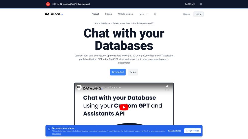 DataLang: Seamless Chat Interface for Your Databases : Chat with Ease