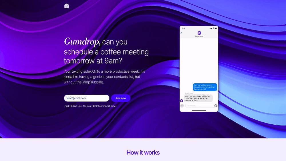 Gumdrop: SMS Assistant, Calendar Integration, Note Keeper