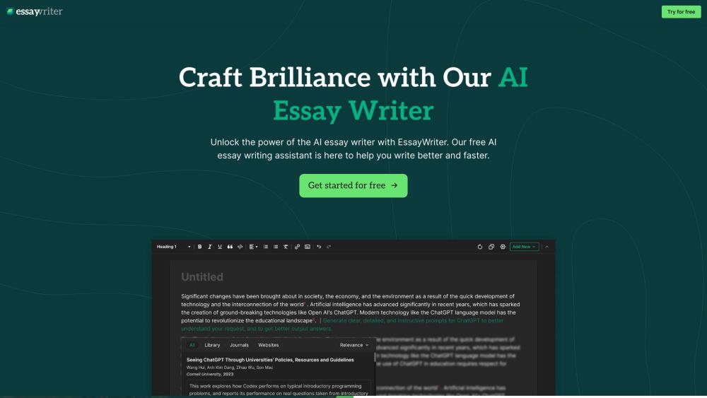 EssayWriter: AI Essay Assistant for Quick, Efficient Writing