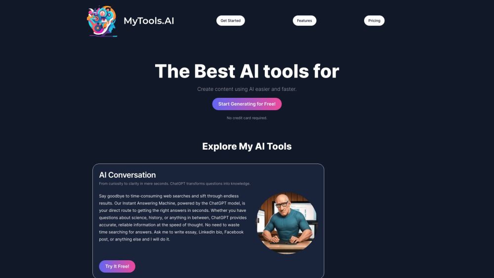 MyTools.AI: AI Content Gen for Devs & Creators via ChatGPT & More