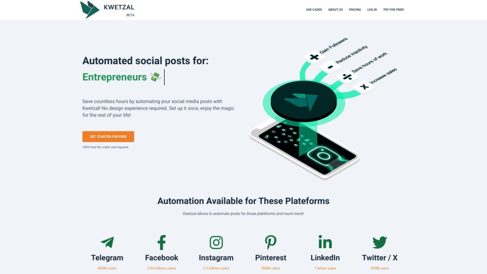 Kwetzal: AI-Powered Social Media Automation : Automate Posts with AI