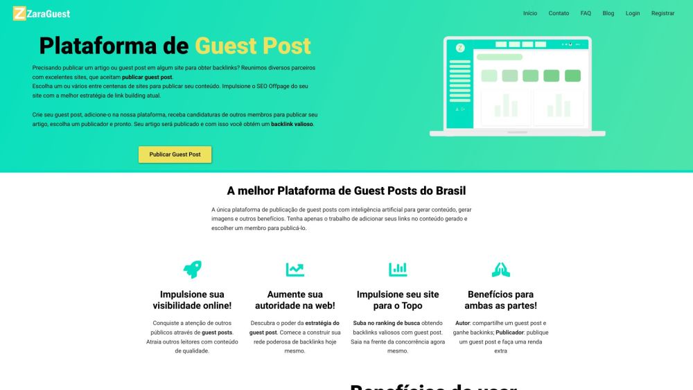 ZaraGuest - Plataforma de Guest Post: Compartilhamento Eficiente