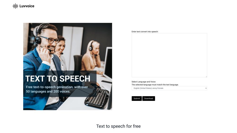 Luvvoice: Free Text-to-Speech, 200+ Voices, Multi-Lang