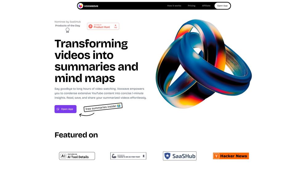 Voxweave: Summarize YouTube Videos with Mind Map Support