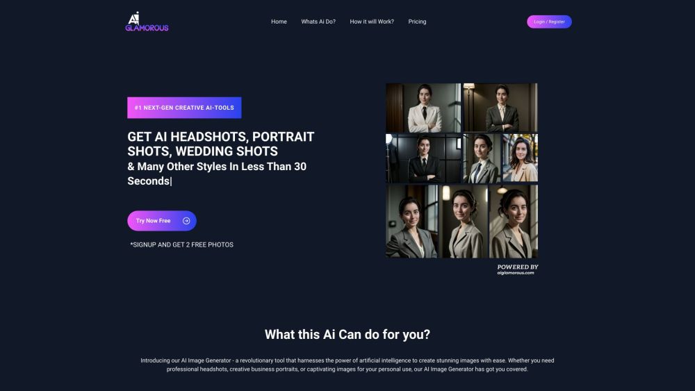 AiGlamorous: Pro Headshots, Portrait Shots in Seconds | Easy & Fast