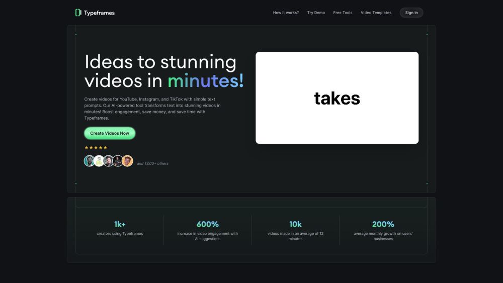 Typeframes: Create Videos to Elevate Brand & Convert Customers Fast