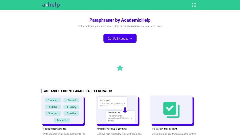 'Academichelp Paraphrasing Tool: Free Essay and Sentence Rewriter'