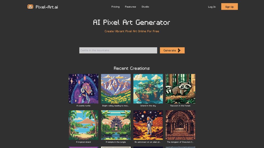 Pixel-Art.ai: AI Pixel Art Generator and Studio - AI-Powered Creativity