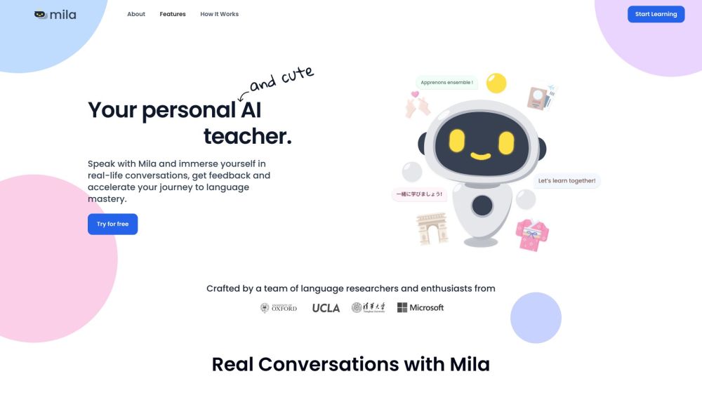 Mila: AI-Powered Language Learning Tailored to Your Needs - Immersive AI