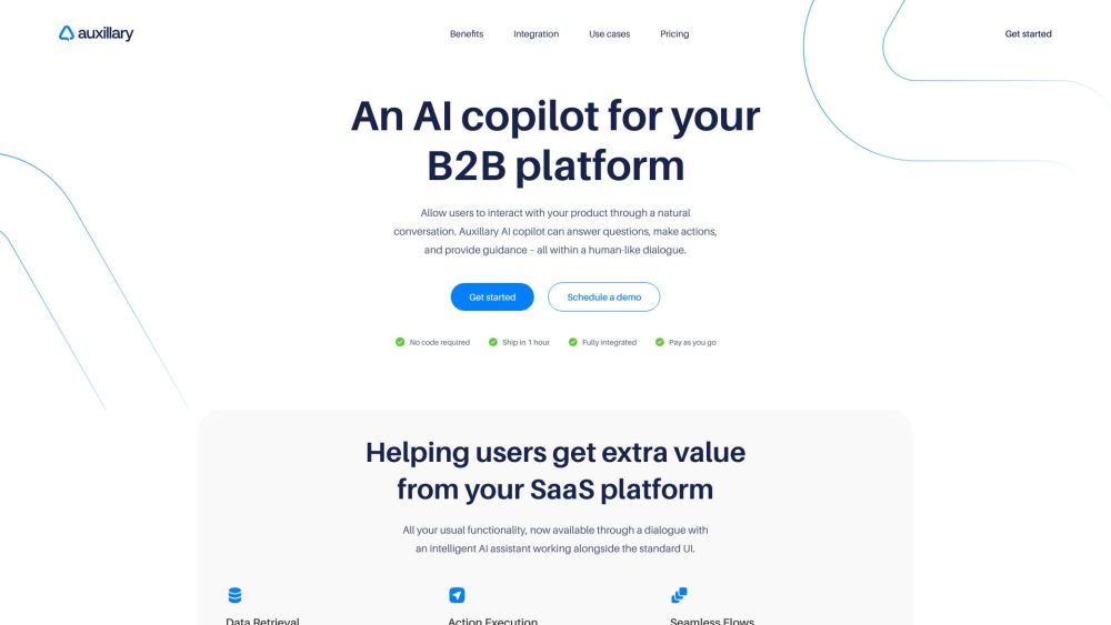 Auxillary AI: B2B SaaS Copilot for Interaction, Questions, Actions & Guidance