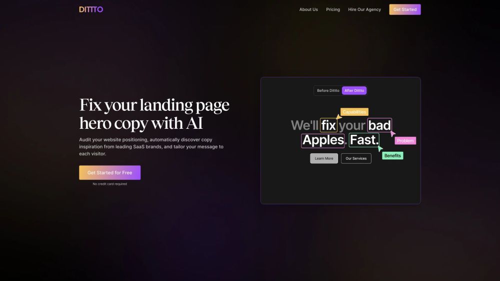 Dittto: Boost Landing Page Hero Copy with AI