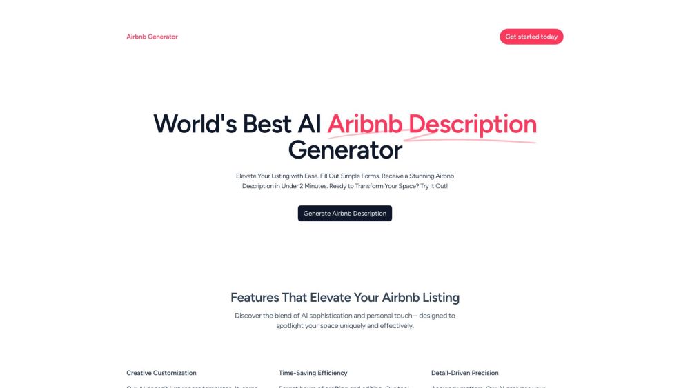 Airbnb Description Generator: Swift, Easy, AI-Powered, Irresistible Results