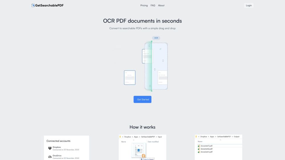 GetSearchablePDF: Bulk OCR, Top Accuracy, Image Support