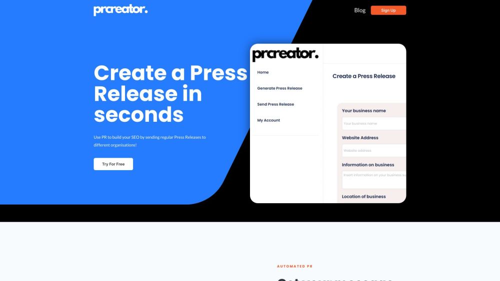 The PR Creator: Custom Press Releases & User Comment Section