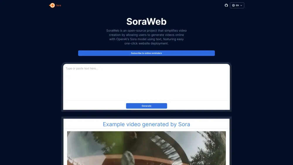 SoraWeb: Innovative Online Video Creation Platform Solution