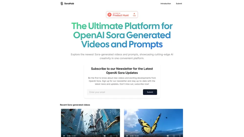 SoraHub: AI Creativity - Sora-Generated Videos & Prompts Platform
