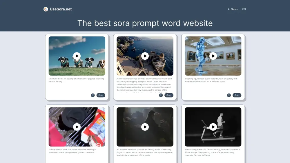 OpenAI Sora: Comprehensive High-Quality Video Works & Network Prompts