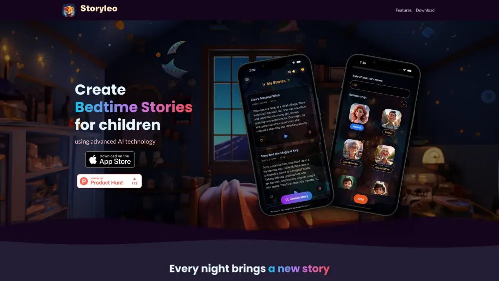 Storyleo: AI-Powered Bedtime Stories with Audio for Kids - Create with AI