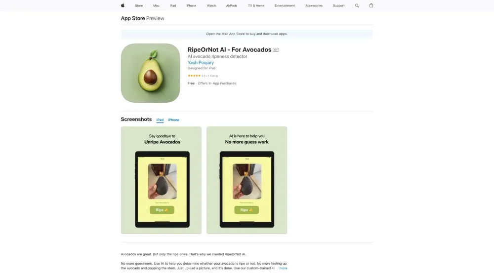 RipeOrNot AI : Revolutionize Avocado Ripeness Detection - No More Unripe