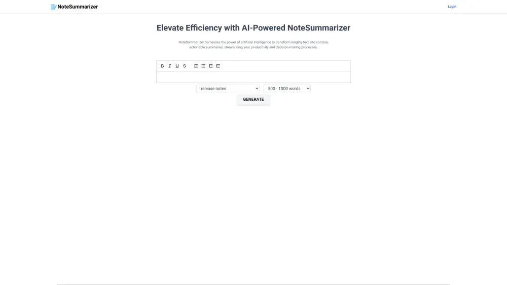 NoteSummarizer: AI-Powered Tool for Concise, Actionable Text Summaries