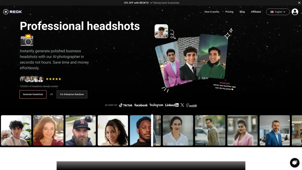 REOK AI Headshot Studio: Business Headshots with AI-Photographer