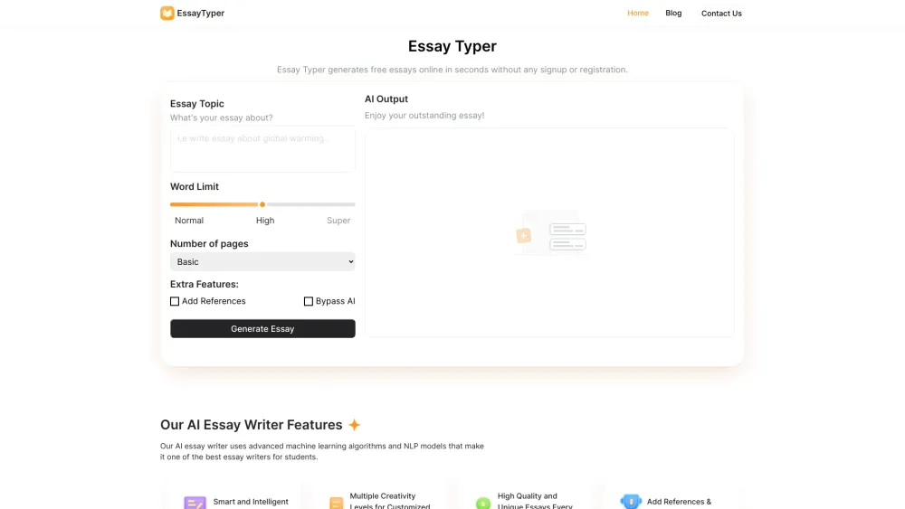 Essay Typer: AI Essay Generator for Unique, Academic Integrity