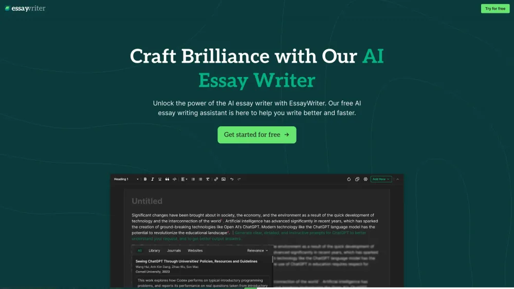 EssayWriter: AI-Enhanced Tool for Premium Essay Editing