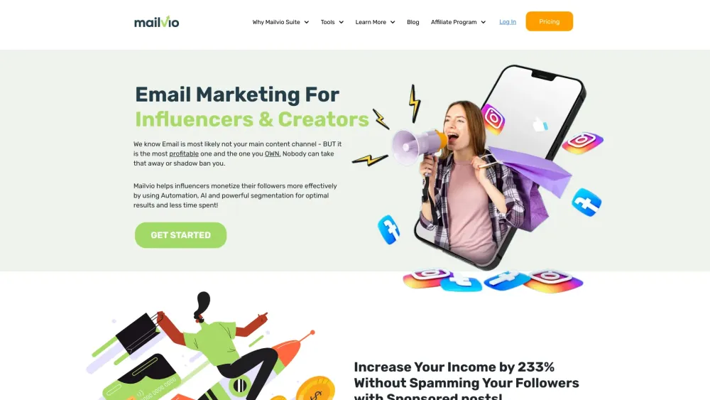 Mailvio: Best Email Marketing Platform for Influencers - Top Features