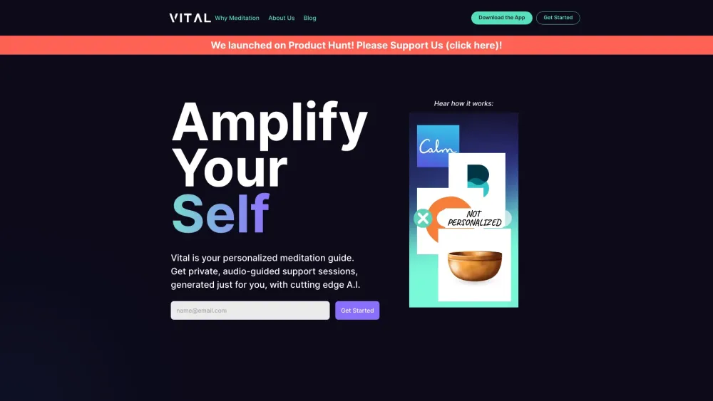 Vital: AI-Powered Guide for Personalized Meditation Practices : Tailored Meditations