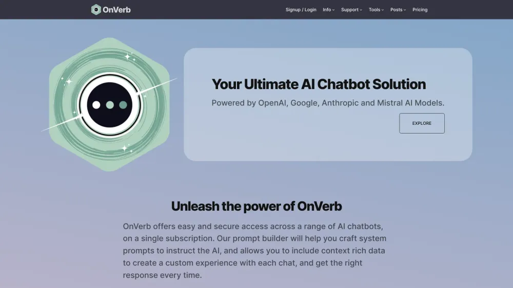 OnVerb: Advanced AI Chat Interface for Customisable High-Quality Content