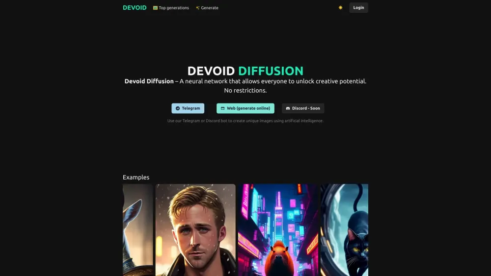 Devoid AI: Neural Network for Unlimited Image Generation - Boundless Creativity