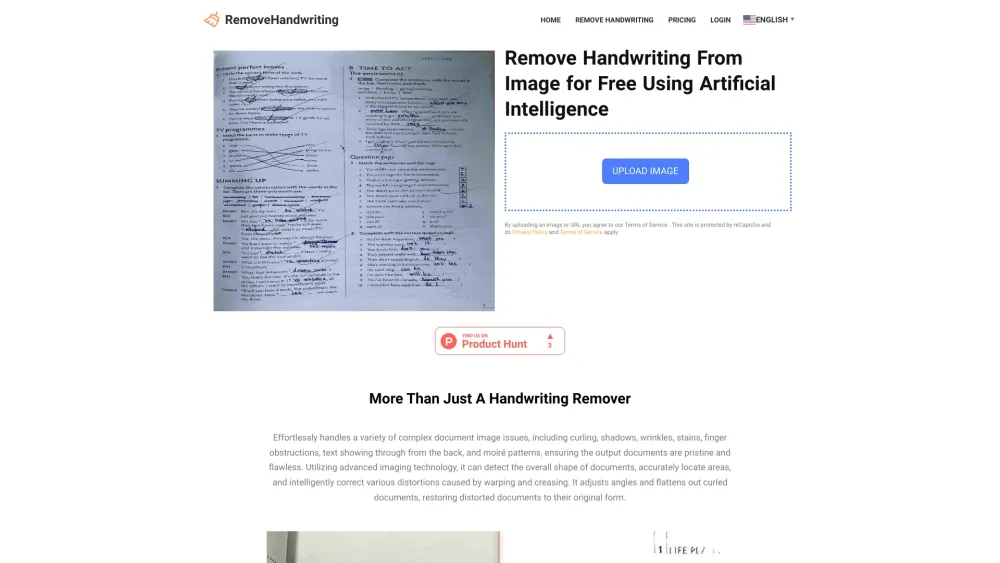 RemoveHandwriting: AI to Erase Text from Images & PDFs