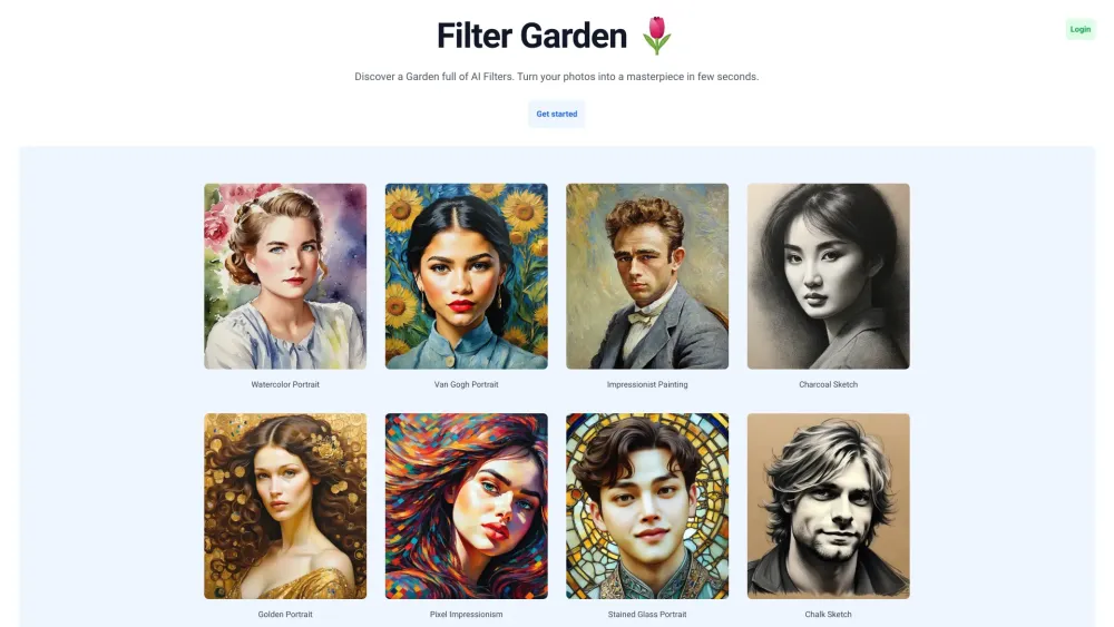 Filter Garden: AI Photo Filters for Masterpiece Transformations