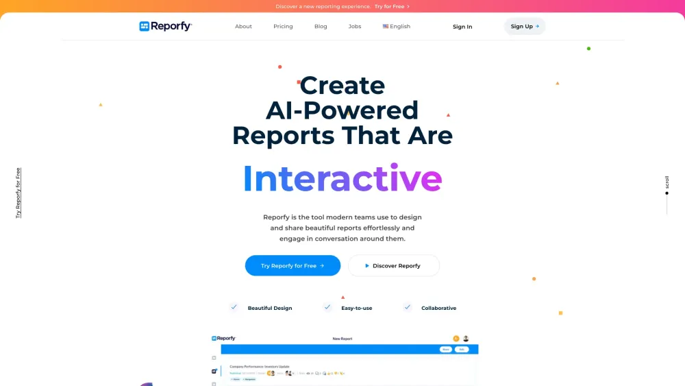 Reporfy: AI-Powered SaaS for Fast, Professional, Visually Appealing Reports