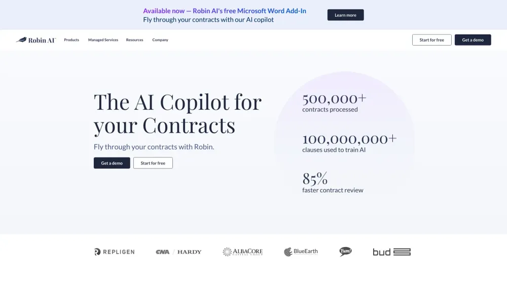 Robin AI: Efficient AI-Powered Contract Management Software - Key Features