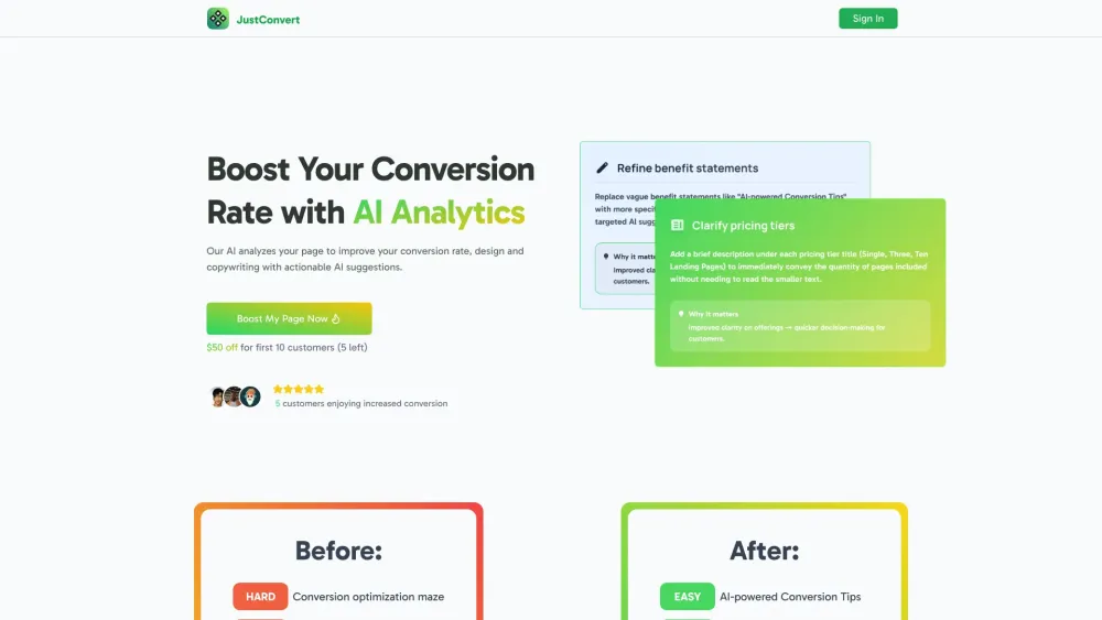 JustConvert: AI-Driven Boosts for Conversion & Design