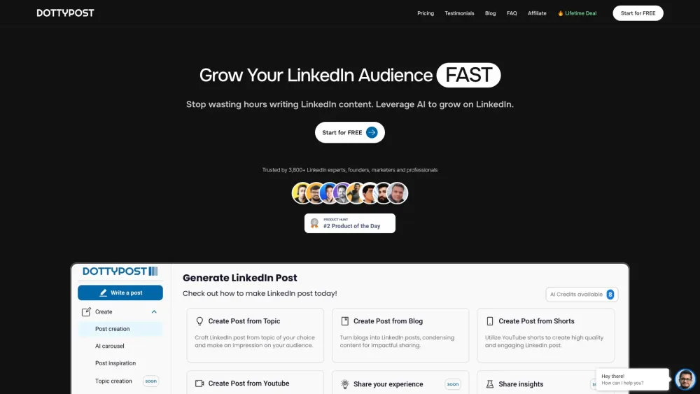 Dottypost: AI Tool for Building Your LinkedIn Audience Efficiently